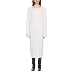 Toteme White Long Sleeve Knit Dress